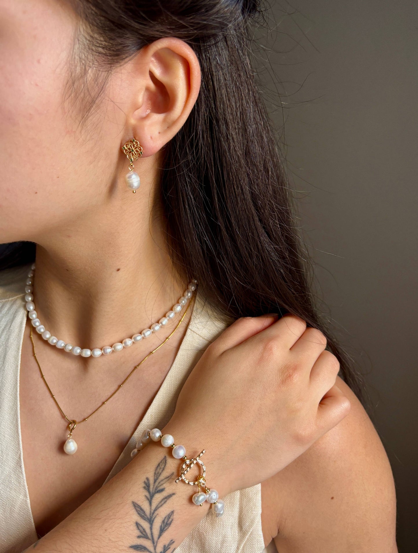 Fresh Water Pearl T Bar Bracelet