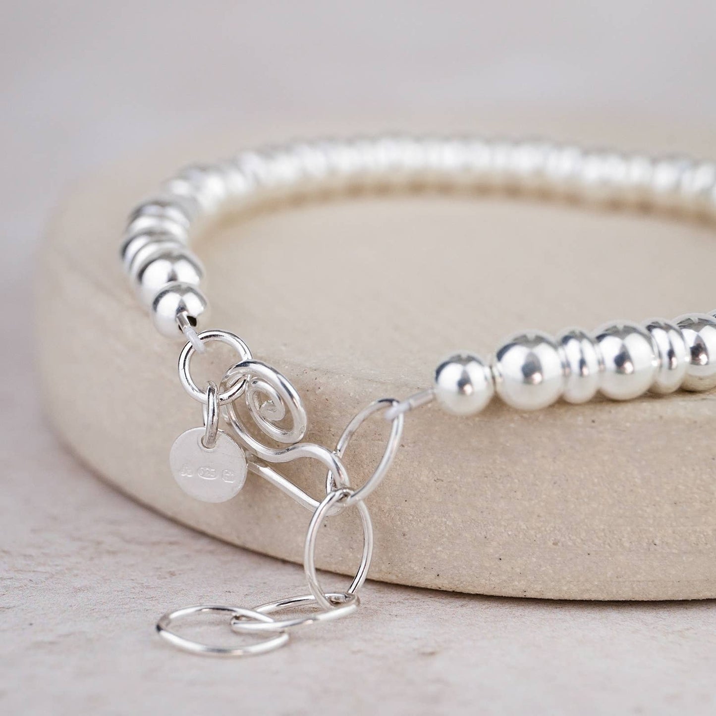 Sterling Silver Two Bead Bracelet