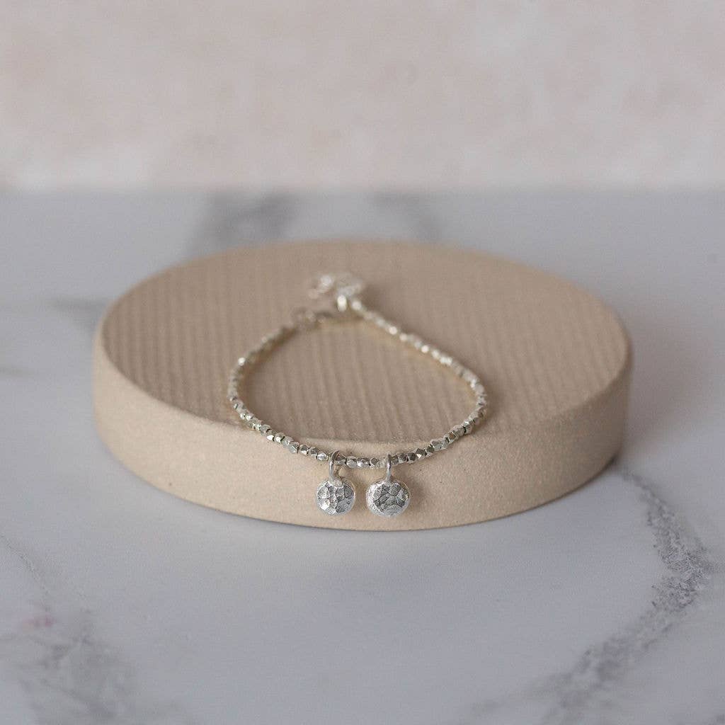 Sterling Silver Nugget Charm Bracelet