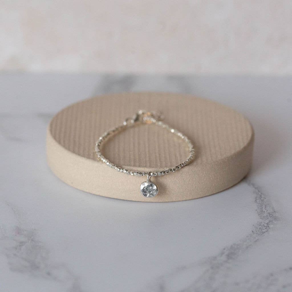 Sterling Silver Nugget Charm Bracelet