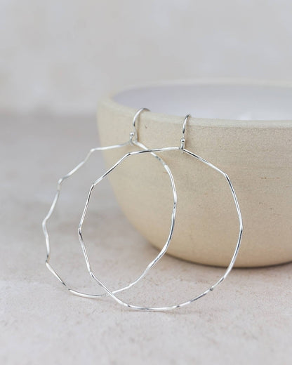 Sterling Silver Geo Wave Earring