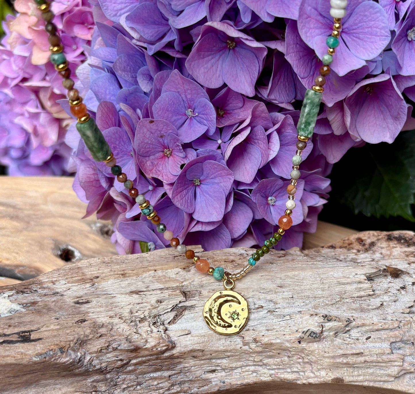 18ct Gold Plated African Turquoise Beads Necklace