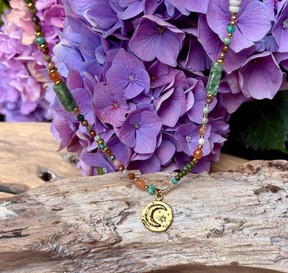 18ct Gold Plated African Turquoise Beads Necklace