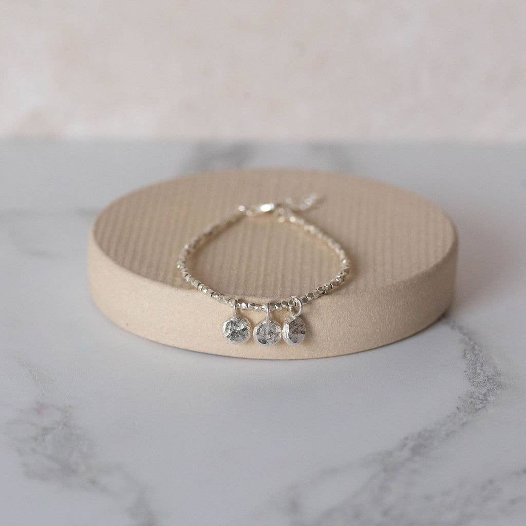 Sterling Silver Nugget Charm Bracelet